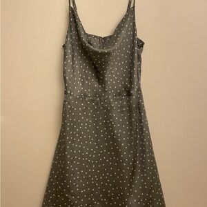 Lulu's Olive Polka Dot Mini Dress